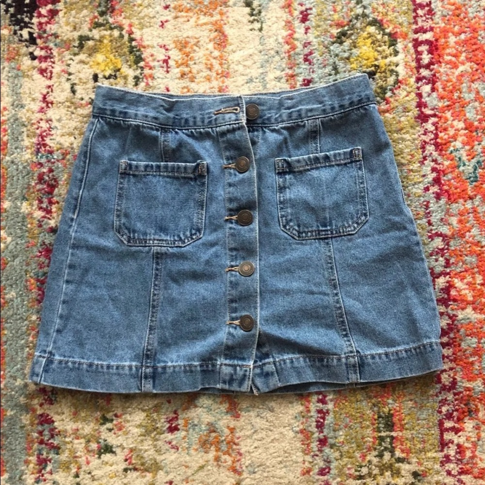Forever 21 Button Denim Skirt
